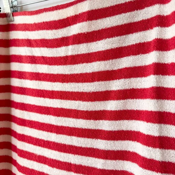 NWT Free People Bailey 3 Piece Sweater Set Skirt Top Terry Red White Stripe - Picture 9 of 14